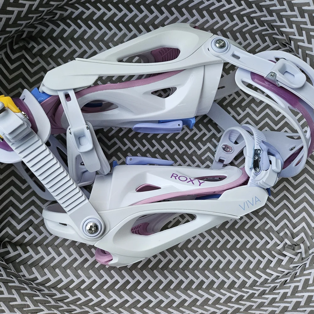 Roxy WOMENS (M/L - 6.5-11) Snowboard Binding - Purple, White, Yellow - Picture 5 of 6